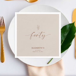 40歳の誕生日 おしゃれ ミニマル スタンダードカクテルナプキン