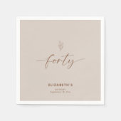 40歳の誕生日 おしゃれ ミニマル スタンダードカクテルナプキン (正面)