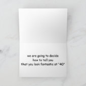 **40歳の誕生日***おもしろいの時馬は賛辞 カード (内部)