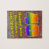 40歳の誕生日:おもしろいグラフィインスパイアティレインボー40 ジグソーパズル (横)