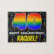 40歳の誕生日 – おもしろい、カラフル星野パターン