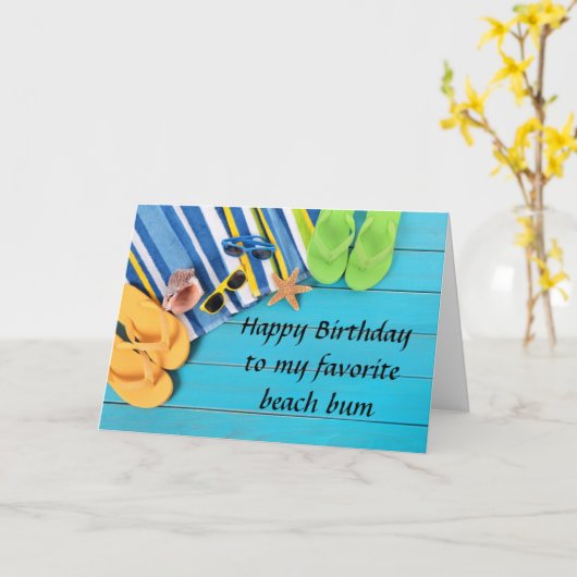 ***40歳の誕生日*****お客様のお気に入りのビーチ カード (黄色い花)