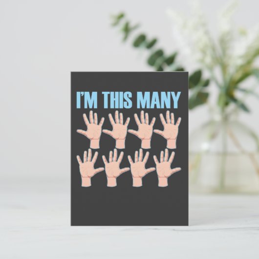 40歳の誕生日 このくらい40の指 40歳 ポストカード (スタンド正面)