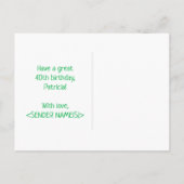 40歳の誕生日:はっきりした,おもしろい,シンプル虹, 40 ポストカード (裏面)