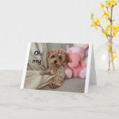 *40歳の誕生日*「ほえる」もの カード (黄色い花)