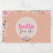 40歳の誕生日 – ほこりっぽいピンクのフローラ"こんにちは4歳" スパークリングワインラベル (シングルラベル)