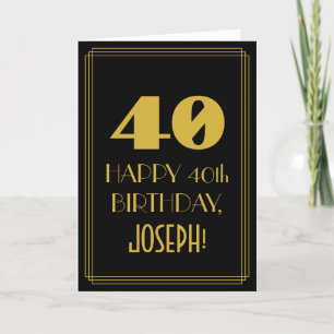 40歳の誕生日~アールデコインスパイア見る"40" & Name カード