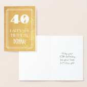 40歳の誕生日～アールデコスタイル「40」と名前をカスタムする 箔カード (ディスプレー)