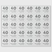 40歳の誕生日:インスパイアアールデコスタイル「40」 +名前 ラッピングペーパー (フラット)