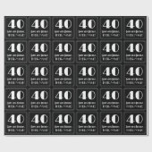 40歳の誕生日 – インスパイアアールデコ見る"40"，名前 ラッピングペーパー (フラット)