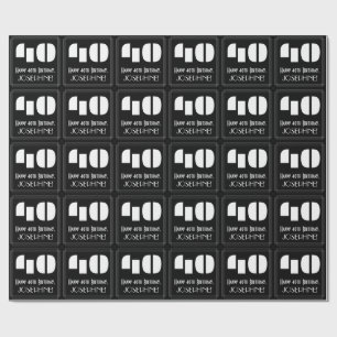 40歳の誕生日:インスパイアアールデコ「40」と名前 ラッピングペーパー