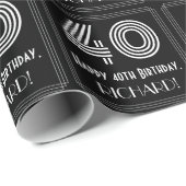 40歳の誕生日：インスパイアアールデコ「40」を見る/名前 ラッピングペーパー (ロールコーナー)