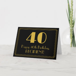 40歳の誕生日:インスパイアアールデコ「40」+名前 カード
