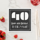 40歳の誕生日:インスパイアアールデコ「40」+名前 スタンダードランチョンナプキン (インサイチュ)