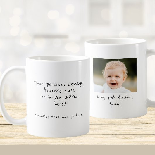 40歳の誕生日 カスタム写真とメッセージ コーヒーマグカップ