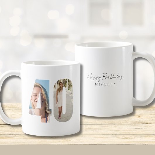 40歳の誕生日 カスタム写真 コーヒーマグカップ