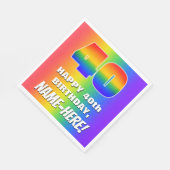 40歳の誕生日:カラフルおもしろいレインボーパターン# 40 スタンダードランチョンナプキン (角)