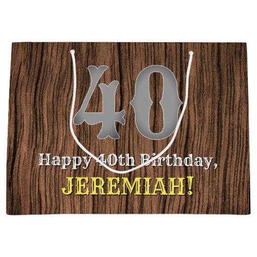 40歳の誕生日：カントリーインスパイアス・ウエスタン・ルック ラージペーパーバッグ (正面)