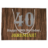 40歳の誕生日：カントリーインスパイアス・ウエスタン・ルック ラージペーパーバッグ (裏面)