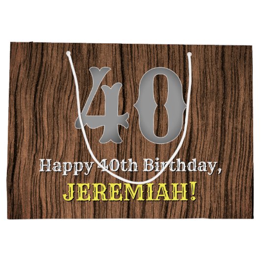 40歳の誕生日：カントリーインスパイアス・ウエスタン・ルック ラージペーパーバッグ (裏面)