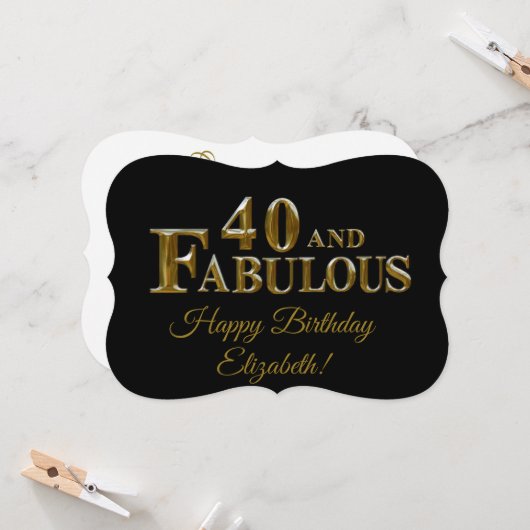 40歳の誕生日 カード (正面/裏面インサイチュ)