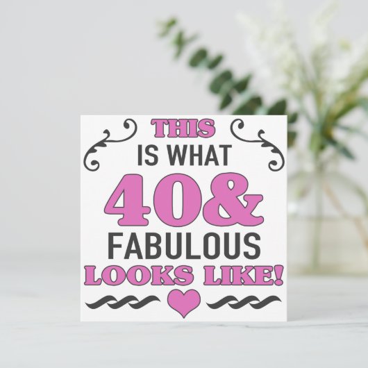 40歳の誕生日 カード (スタンド正面)