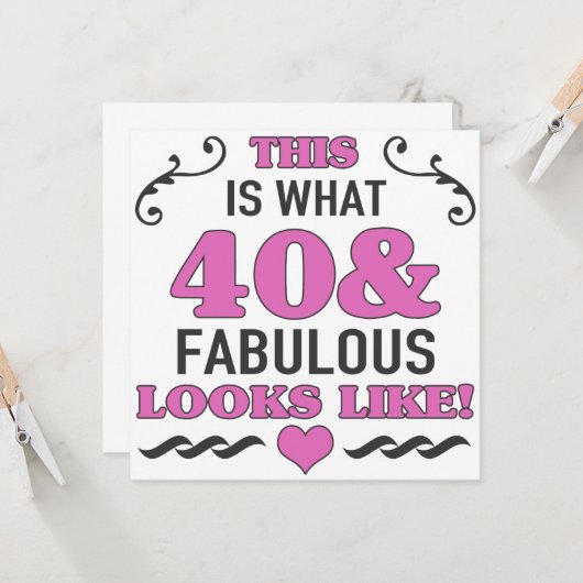 40歳の誕生日 カード (正面/裏面インサイチュ)