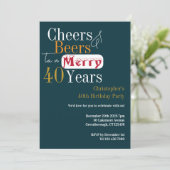 40歳の誕生日 クリスマス お酒 パーティー 招待状 (スタンド正面)