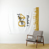 40歳の誕生日 ゴールドパーティーバックドロップボックス タペストリー (インサイチュ(横))