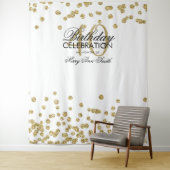 40歳の誕生日 ゴールド ホワイト コンフェッティ バックドロップ タペストリー (インサイチュ)