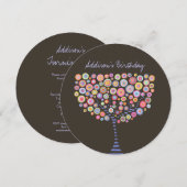40歳の誕生日 サークルツリー 絵画 招待状 (正面/裏面)