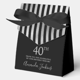 40歳の誕生日 シルバー ストライプ サンクスギフト フェイバーボックス