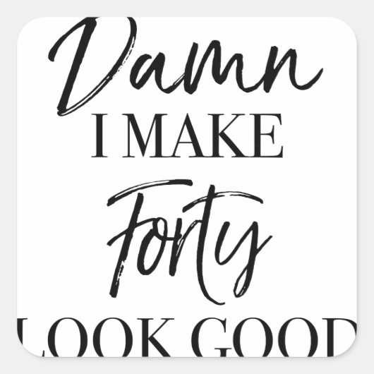 40歳の誕生日 スクエアシール (正面)