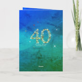 40歳の誕生日 – スター番号 – 青緑 – 年齢40 カード (裏面)