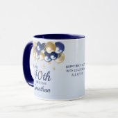 40歳の誕生日 ネイビーゴールドバルーン マグカップ (正面左)
