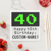 40歳の誕生日 – ネディ/オタク系のスタイル「40」と名前 スタンダードランチョンナプキン (インサイチュ)