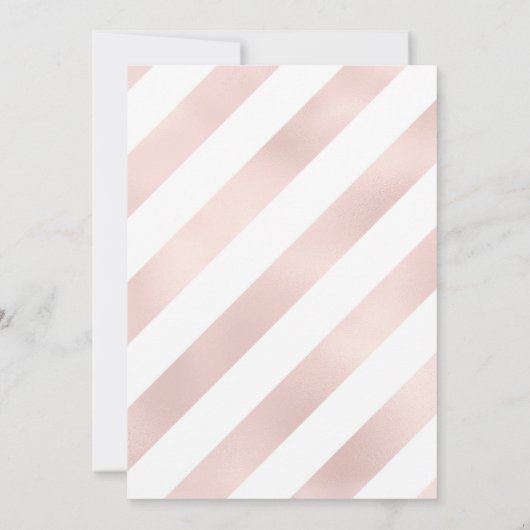 40歳の誕生日 – バラストライプ金ゴールドバルーン 招待状 (裏面)