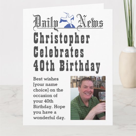 40歳の誕生日 – パーソナライズする誕生日カード カード (正面)