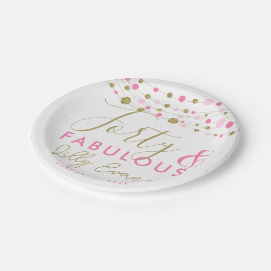 40歳の誕生日、パーティープレート、カスタム紙プレート ペーパープレート (アングル)