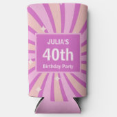 40歳の誕生日 パープル ユニーク フォト スリム缶クーラー (正面)