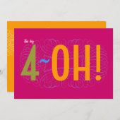 40歳の誕生日 – ビッグ4-OH! 招待状 (正面/裏面)