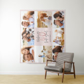 40歳の誕生日 ピンクの女の子らしいグリッター フォト コラージュ タペストリー (インサイチュ)