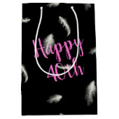 40歳の誕生日 フェザー 中型 ギフトバッグ (正面)