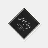 40歳の誕生日 フォーティ ブラック エレガント スクリプト モダン スタンダードカクテルナプキン (角)