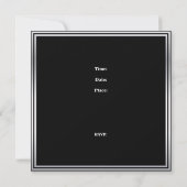 40歳の誕生日 ブラックシルバーのスタッズ 招待状 (裏面)