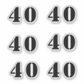 40歳の誕生日 ブラック カスタム年齢 シール (正面)