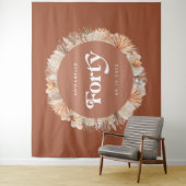 40歳の誕生日 ボタニカル パンパスグラス テラコッタ タペストリー (インサイチュ)