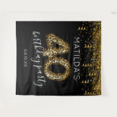 40歳の誕生日 レオパード柄 フォトブース背景 タペストリー (正面(横))