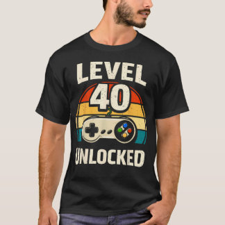 40歳の誕生日 レベル40 アンロック ゲーマー ゲーム Tシャツ