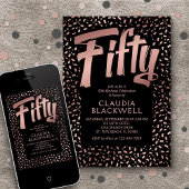 40歳の誕生日 ローズゴールドのコンフェッティ 招待状